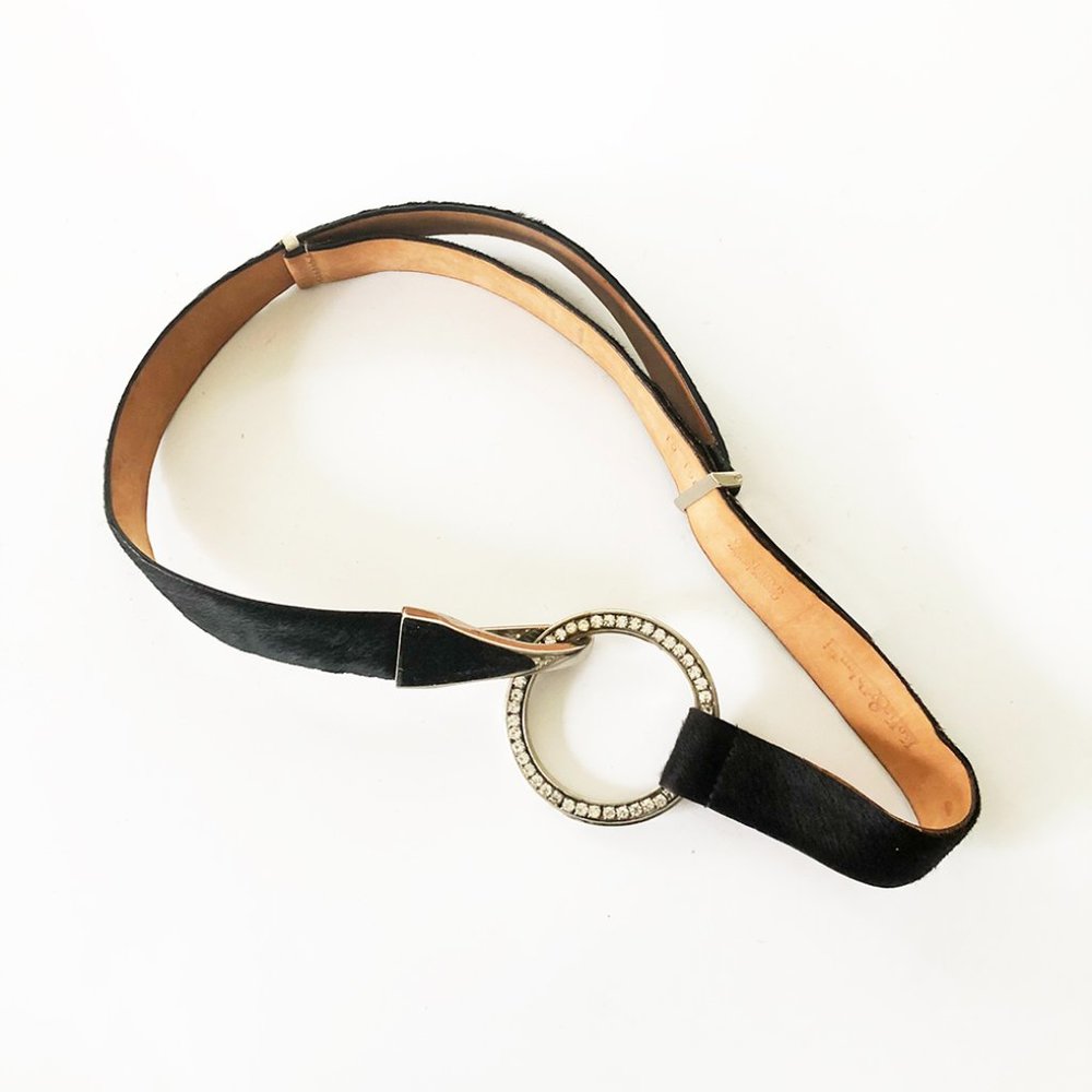 Koko & Palenki Belt Leather Hide belt with Crystals / Adjustible
